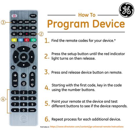 ge universal remote control codes